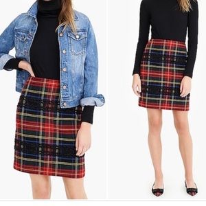 J.CREW TARTAN LUREX STEWART MINI SKIRT